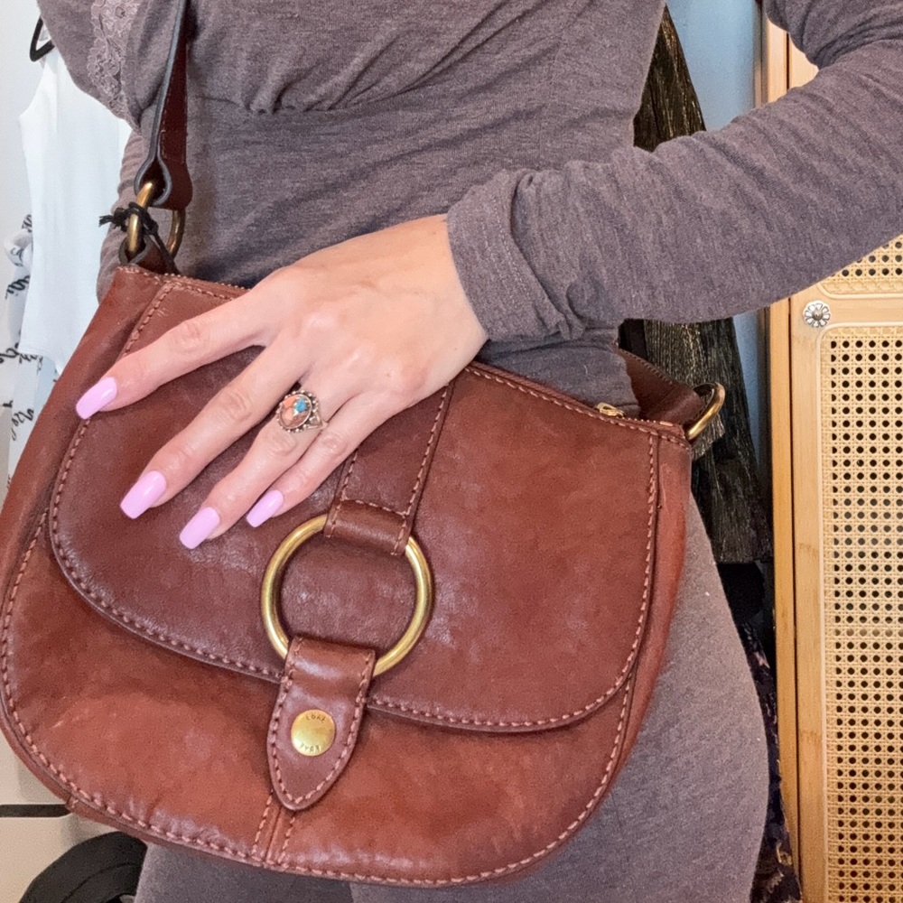 Frye Cognac Leather Crossbody Bag